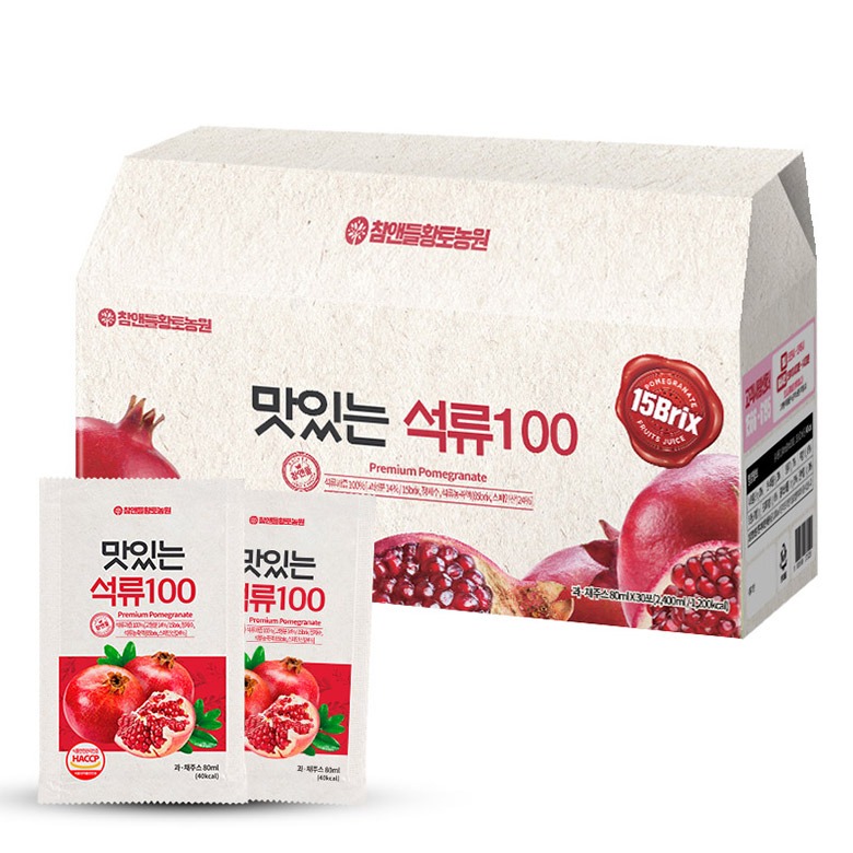참앤들황토농원 자연을 담은 100% 석류즙 80ml x 30개입