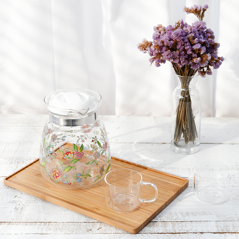 Kitchen flower stain teapot barley tea green tea s