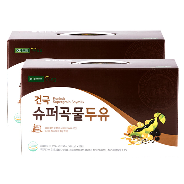 논산딸기랜드 건국유업 슈퍼곡물 두유 190ml