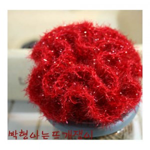DIY 동영상 패키지 빨강장미 수세미 DIY 패키지 손뜨개 뜨개질