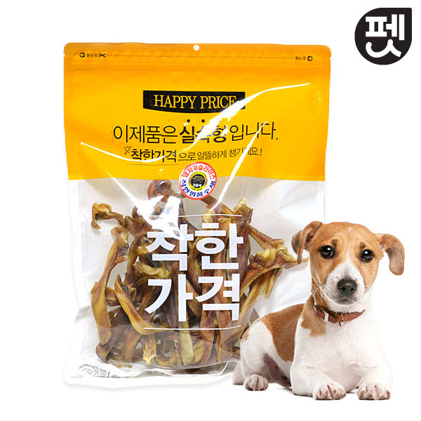 착한명품 수제간식 돼지귀 슬라이스 300g