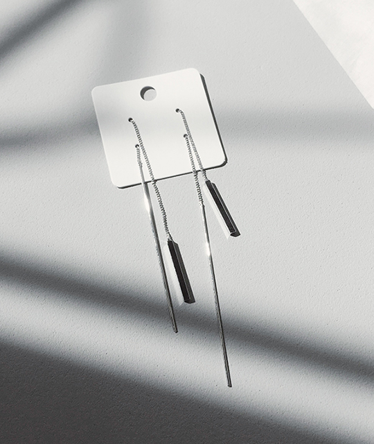 Gold Stick Pearl Drop Earrings Titanium Fashionabl