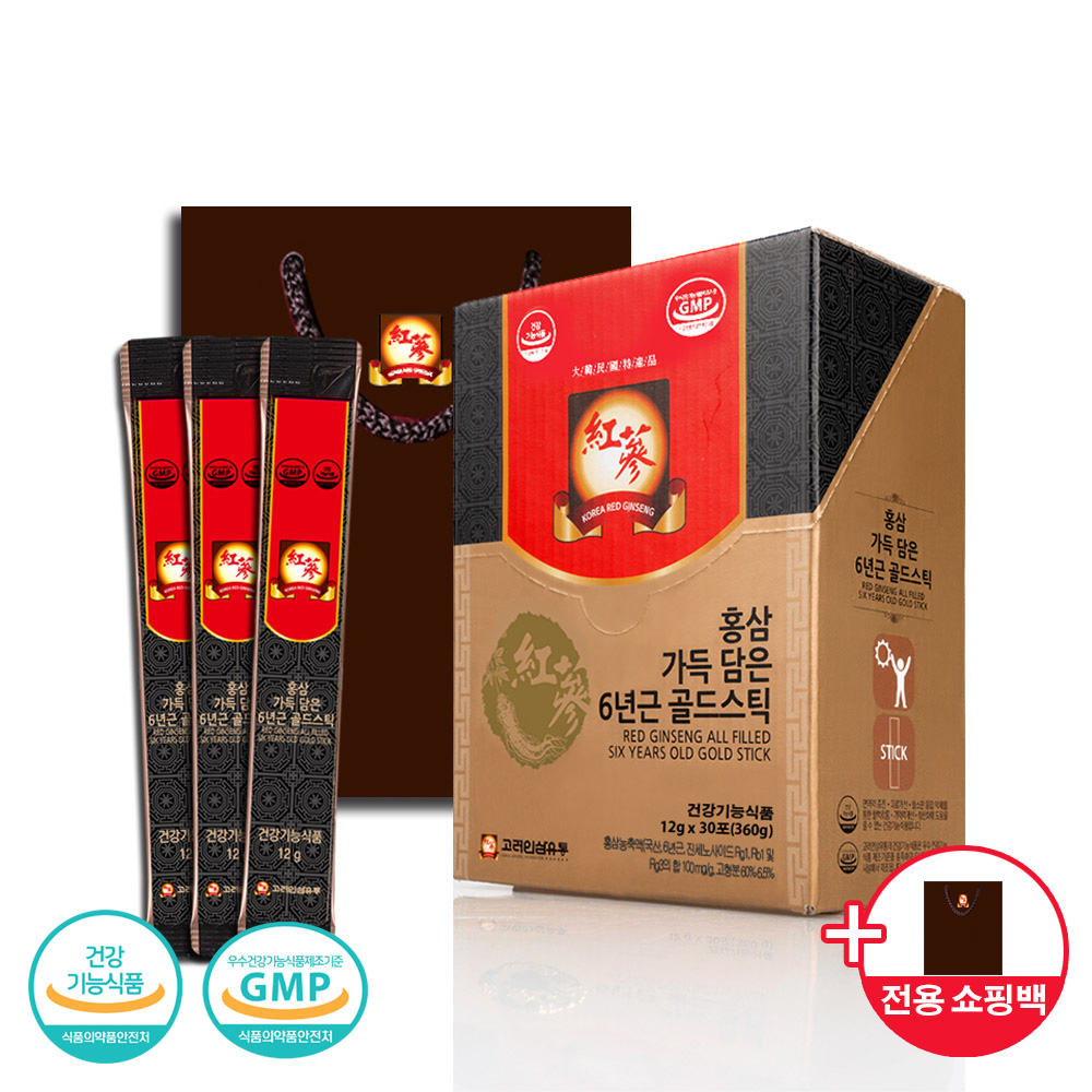 고려인삼유통 홍삼 가득 담은 6년근 골드스틱 12g x 30포