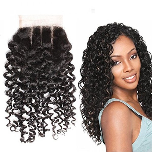 greatremy quot x4 brazilian curly wave part lace closure virgin hair bleached knots natura - 네이버쇼핑
