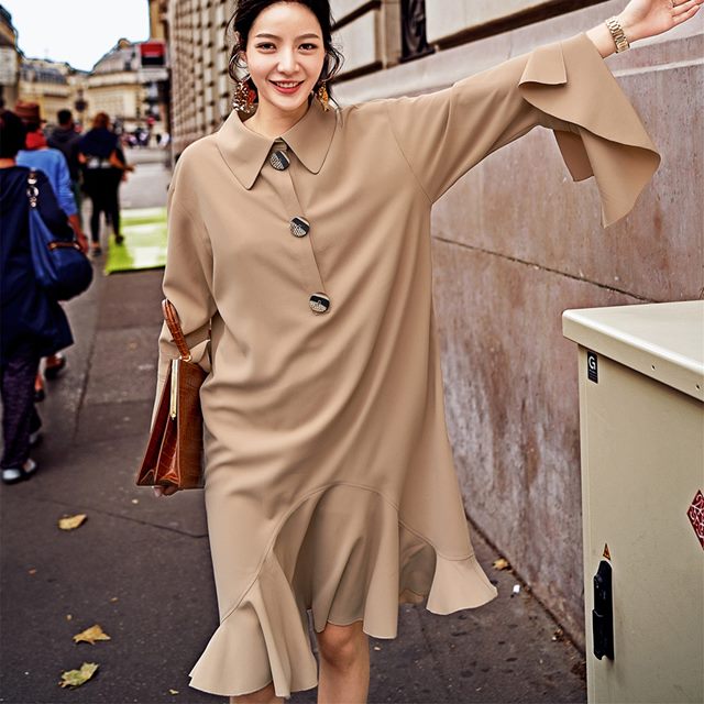 New Women Dress Flower Embroidery Fall Dress