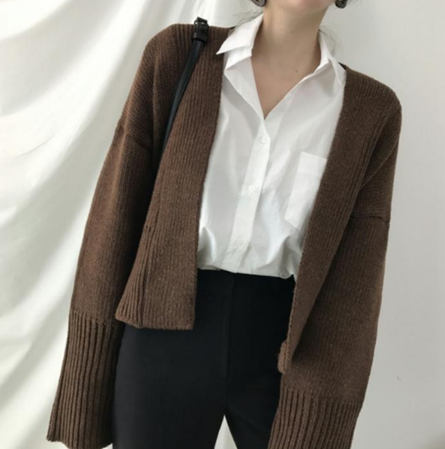 A line slit leather mini skirt 3color Casual desig