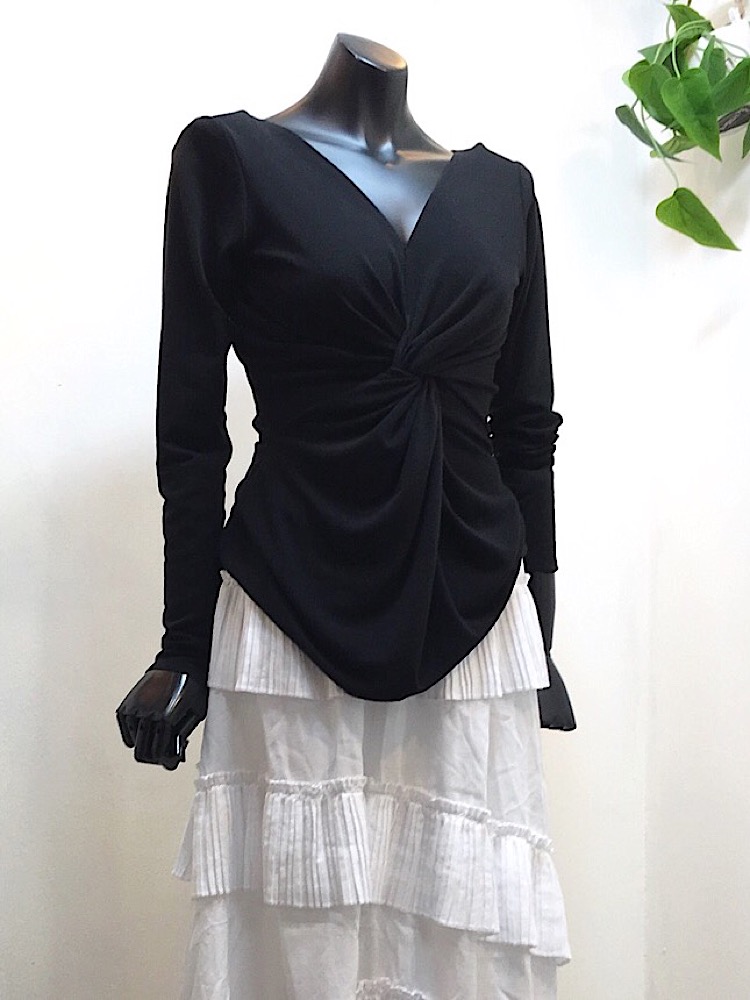 Simple knit long skirt a line Goliath Flare Bendin