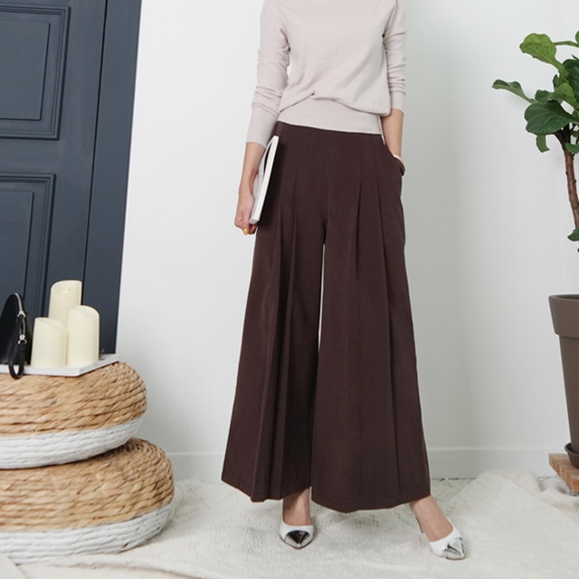 Winter flare check Long skirt Autumn long skirt A 