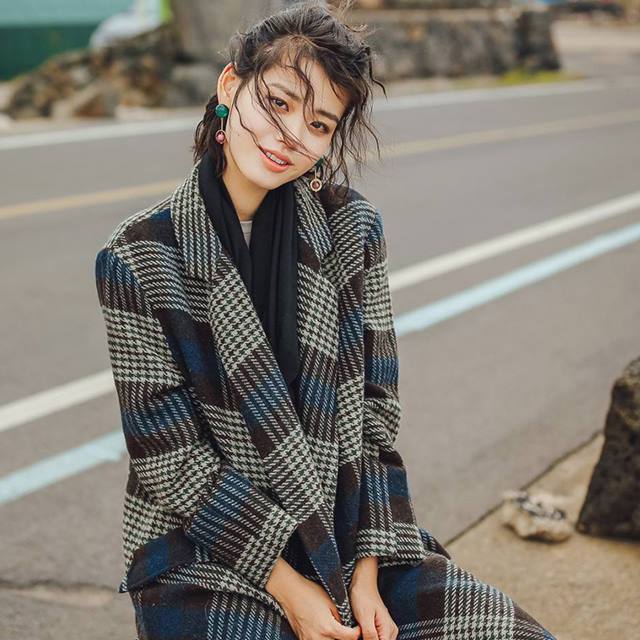 Suede Pleated Long Skirt Fall