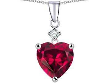 스타크 목걸이 목걸이팬던트 star k heart shape created ruby pendant necklace sterling - 네이버쇼핑
