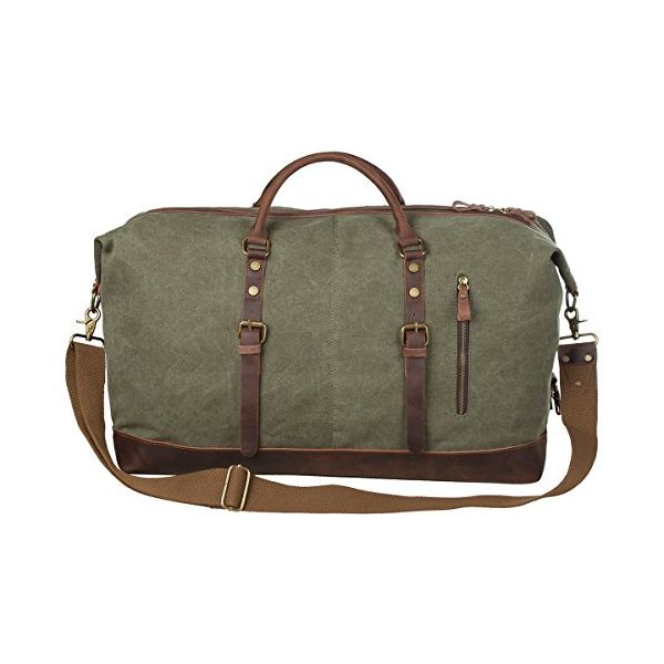 szone oversized canvas genuine leather trim travel tote duffel shoulder handbag weekend bag - 네이버쇼핑