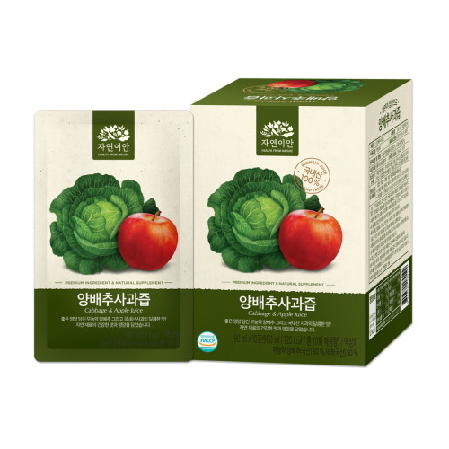 자연이안 프리미엄 양배추사과즙 90ml x 10개입
