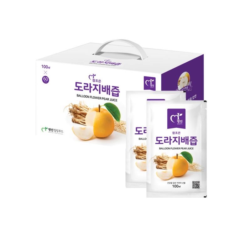 명인힐링푸드 참조은 도라지 배즙 감뚝 100ml x 60포