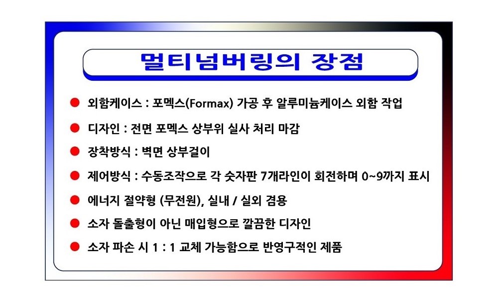 오구산업 수동식넘버링 수질현황판 모델 규격 로고삽입가능 59NB-W-09