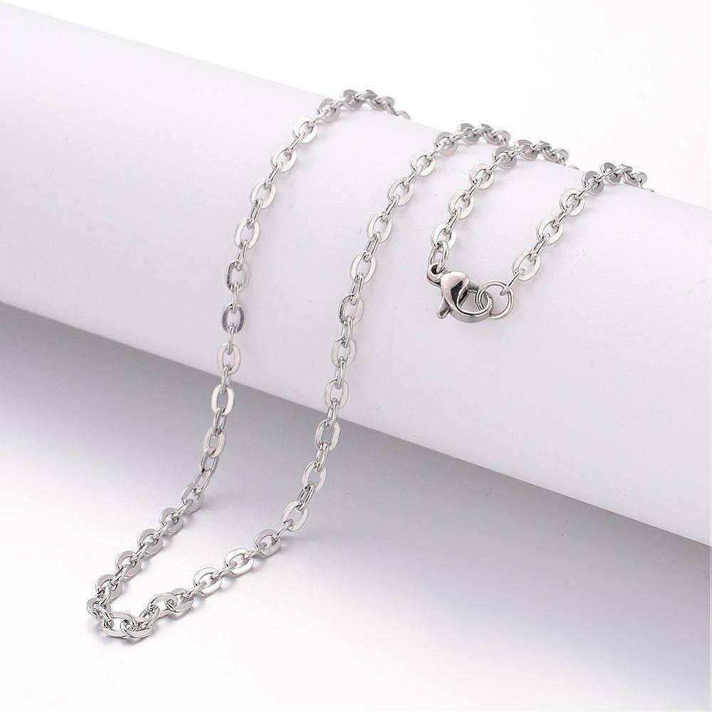 304 Stainless Steel Necklace Making Cross Chains Lobster Clasps Stainless Steel Color 19 69 500m - 네이버쇼핑