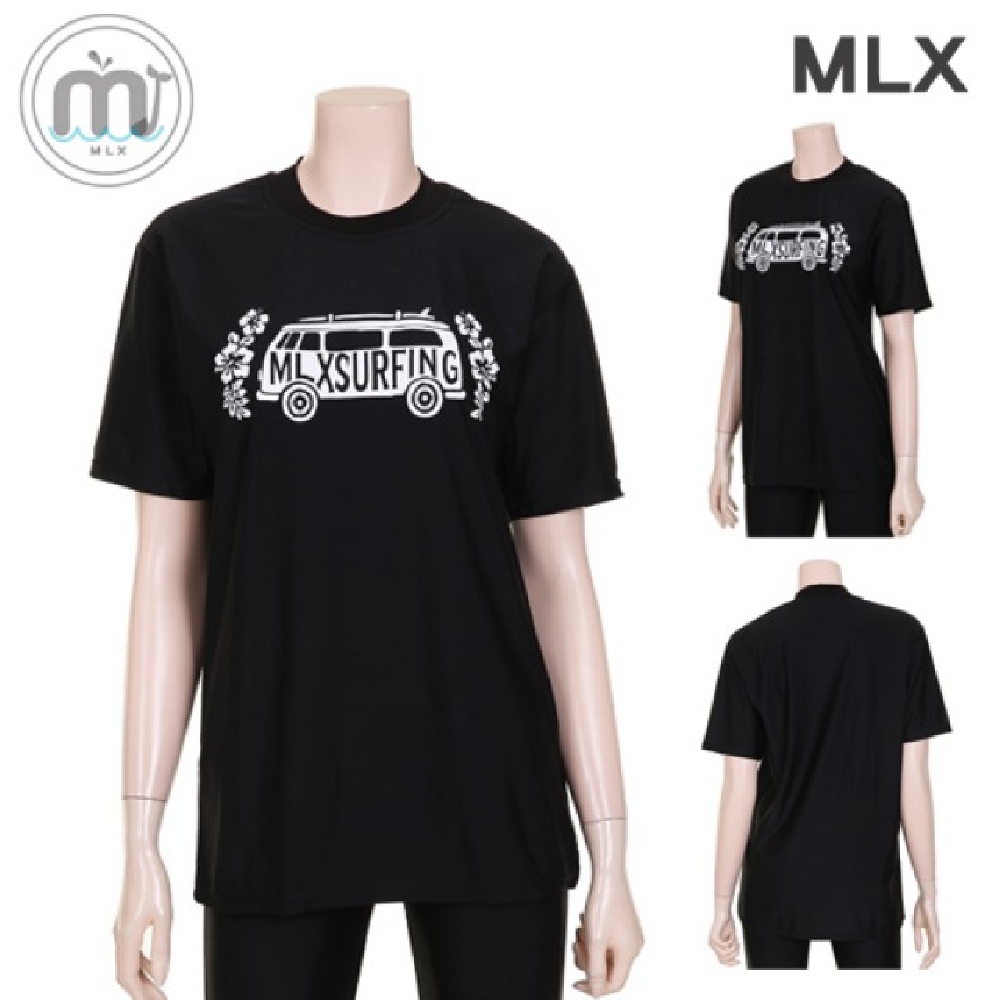 MLX 여자 비치웨어 베이직라인 프린팅 티셔츠 탑 수영복-DM 297
