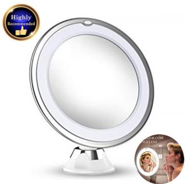 바잉 10X Magnifying Makeup Vanity Mirror With Lights LED Portable Hand Cosmetic Magnification Li - 네이버쇼핑