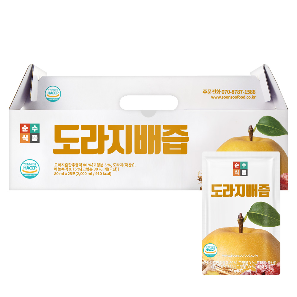 순수식품 순수 도라지배즙 80ml x 25개입