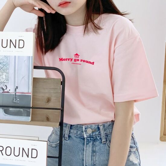 험블 여성 라운드넥 기본 코튼 여름 반팔티셔츠 4색 5354184