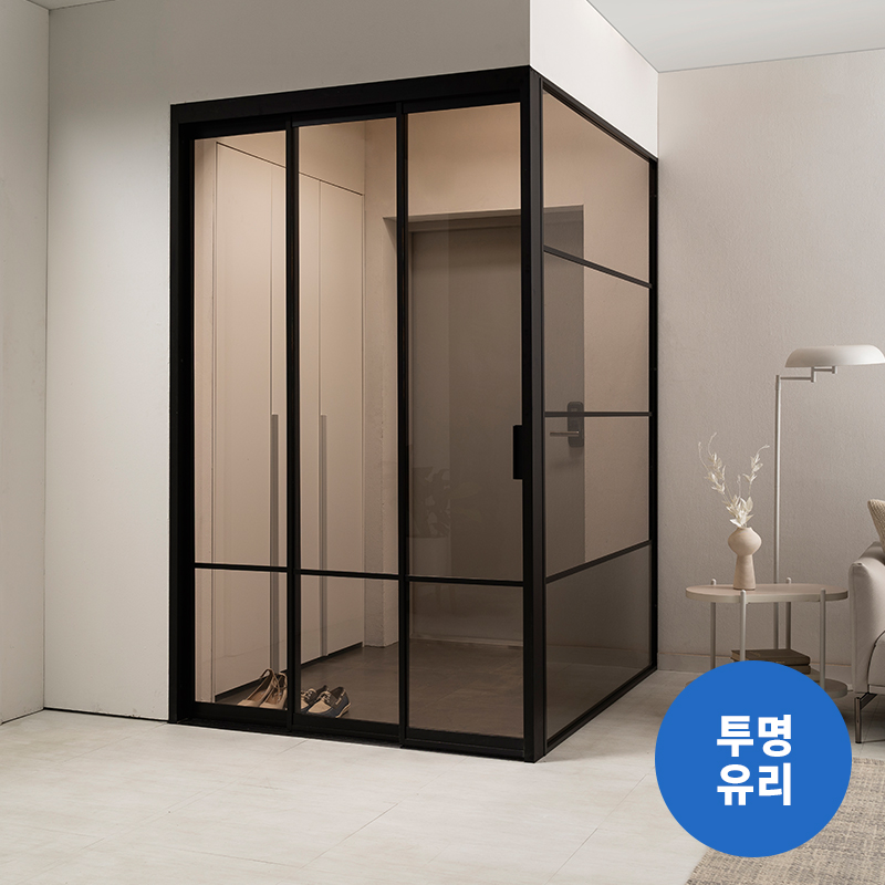 현대리바트 리바트키친 알파 3연동 중문 1150~ 1300 (ㄱ자, 오픈형, 투명유리)