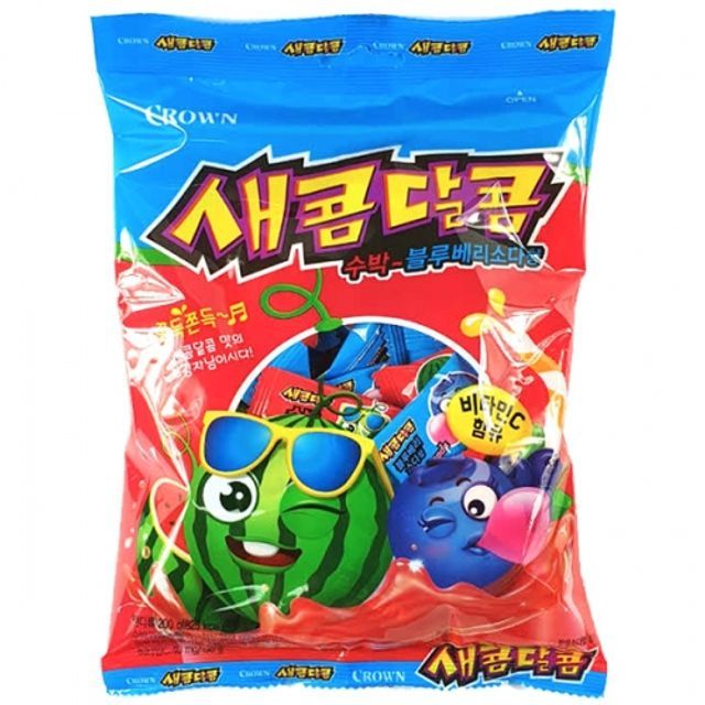 크라운제과 크라운 새콤달콤 수박 블루베리소다향 200g