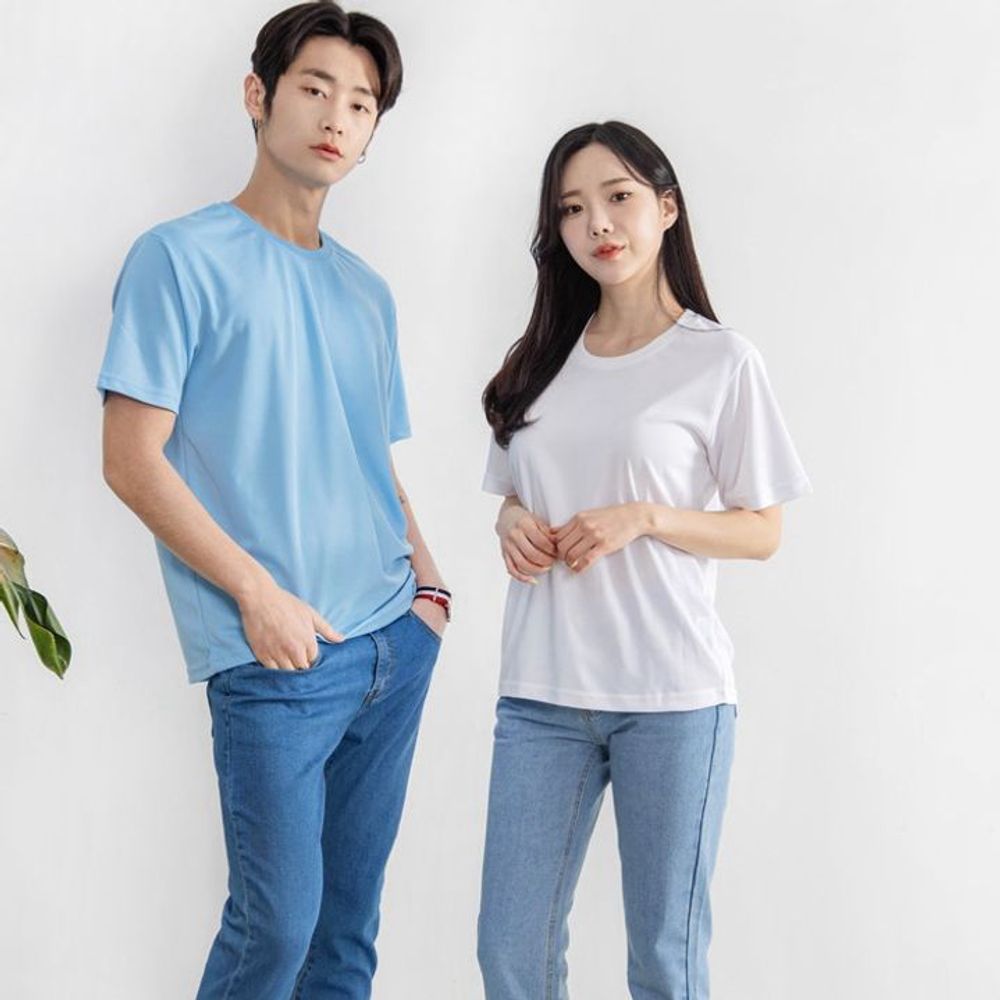 반팔티 라운드 티셔츠라운드 커플티 여름옷 루즈핏