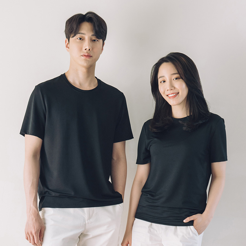 냉감 중독 풍기 인견 남 여 공용 반팔 티셔츠 쿨티셔츠 에어리즘 메리야스 S S