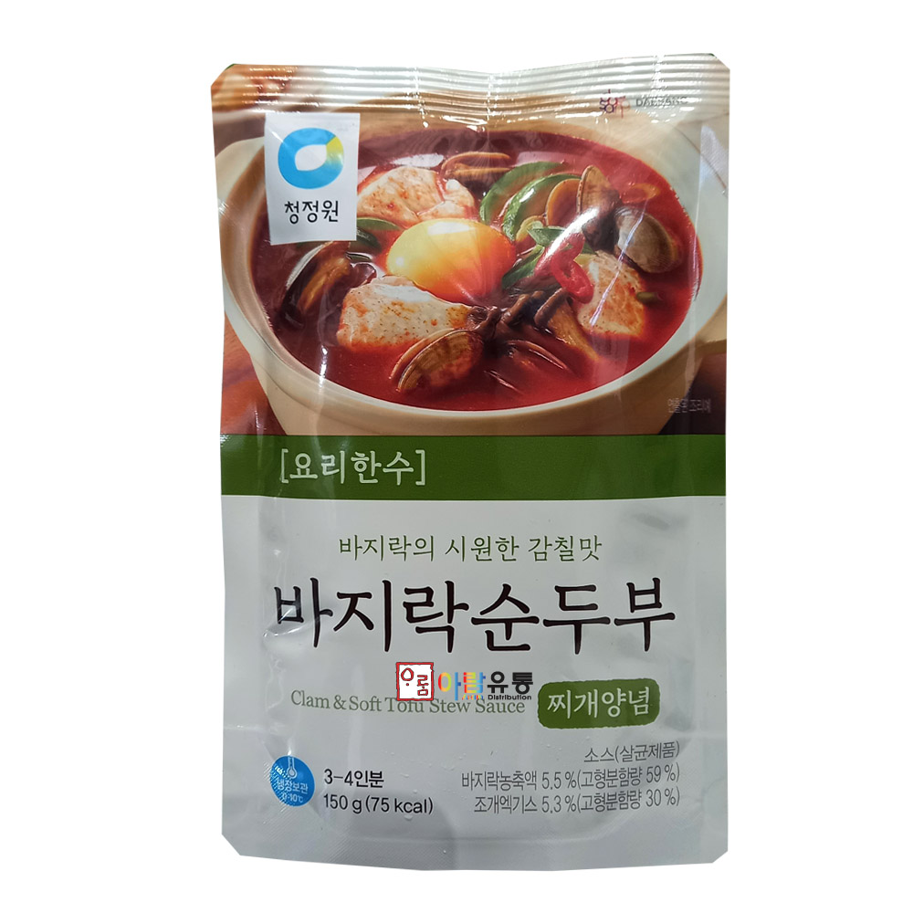 대상 청정원 요리한수 바지락 순두부찌개 양념 150g