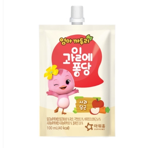 아워홈 엄마까투리 과일에 퐁당 사과 당근 100ml