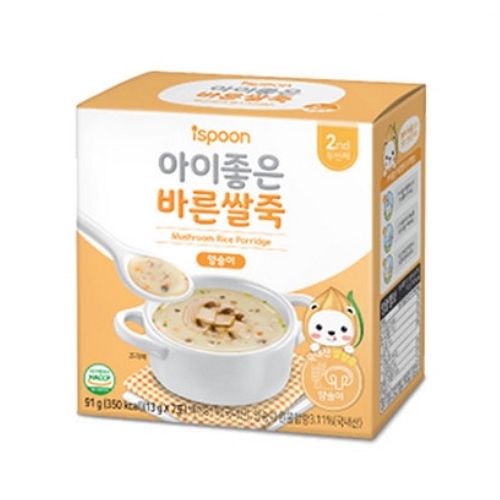 깊은숲속행복한식품 아이스푼 아이좋은 바른쌀죽 양송이 13g x 7포