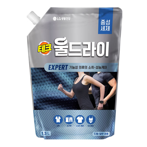 엘지생활건강 테크 울드라이 엑스퍼트 중성세제 리필 1.3L