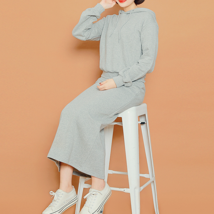 핫핑 썸띵 두잇 후드 롱원피스