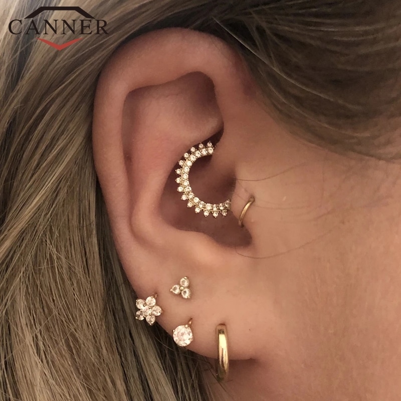 CANNER 드 귀걸이 95 스털링 Earings 라운드 코 피어싱