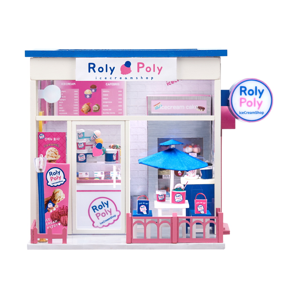 아디코 DIY 미니어처 롤리폴리 아이스크림샵