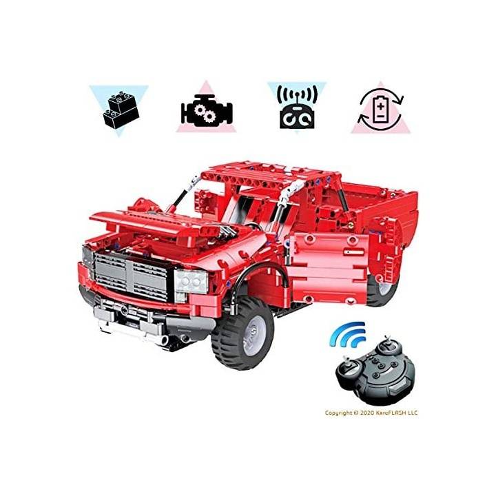 Red Pickup 549 Building Blocks Compatible with Lego RC Electric Engine and Charger STEAM Toy 19 - 네이버쇼핑