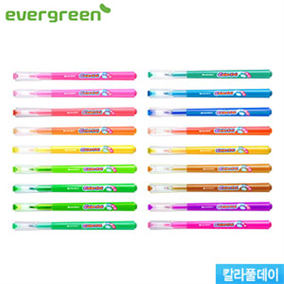 모나미 모나미 에버그린 형광펜 칼라풀데이 문구 사무 필기 1타12개입 X 2세트