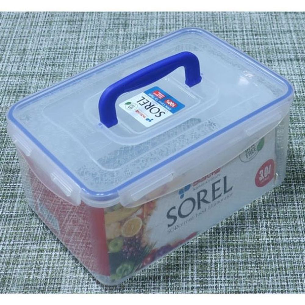 밀폐 용기 뚜껑 손잡이 반찬통 찬기 냉장고 보관통 3L