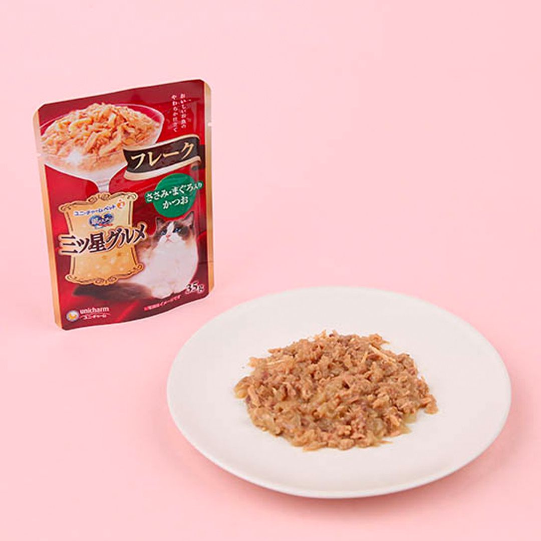 긴노스푼 미쓰보시 구루메 후레이크 35g 닭가슴살 + 참치 + 가다랑어