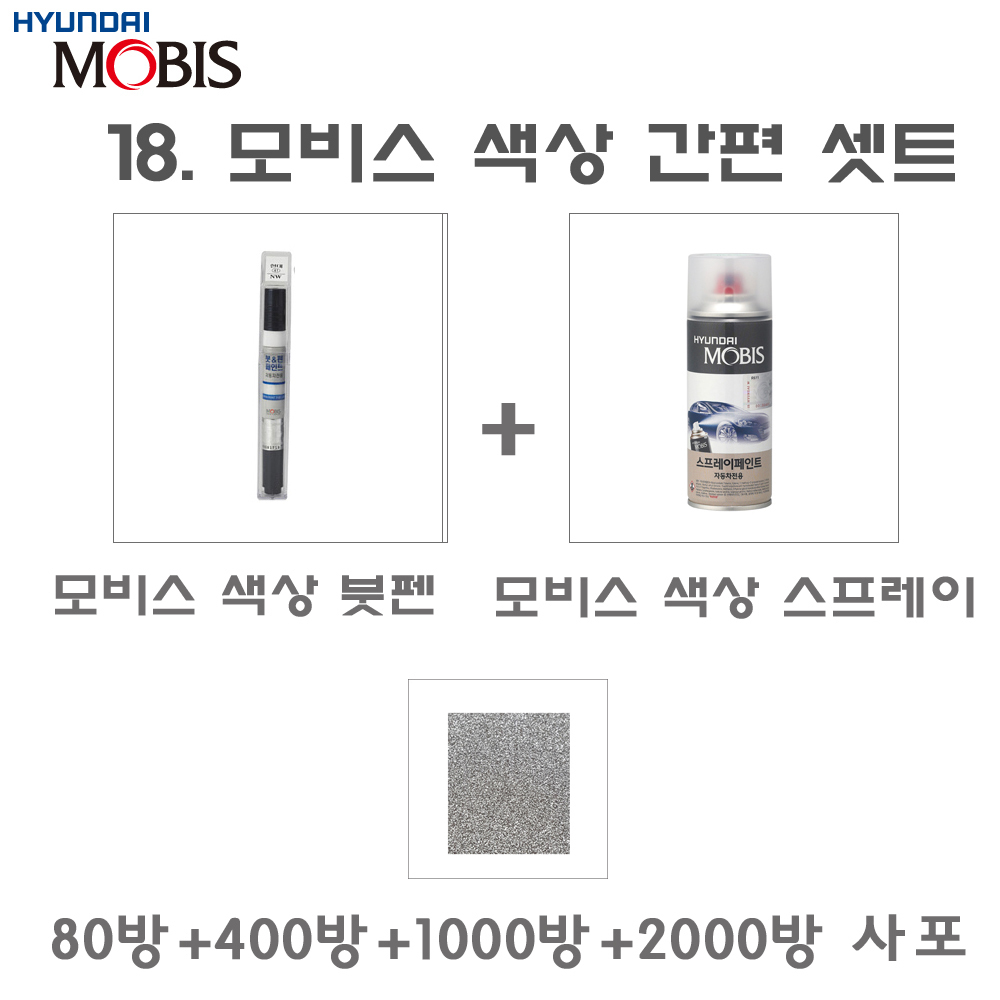 제일케미칼 세트18 i40 모비스 카페인트 PW6 화이트크리스탈
