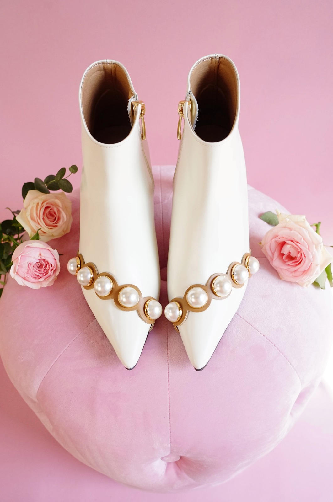 부티크헤르원 ROCOCO Pearl 로코코펄 부티힐 앵클 부츠 20FW 펄슈즈