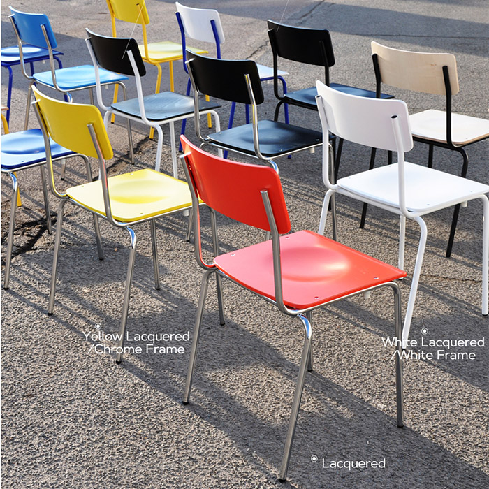 전 엘엔씨 스텐달 철제 의자 L C stendal Comeback 041 Chair Stained Beech Chrome Frame