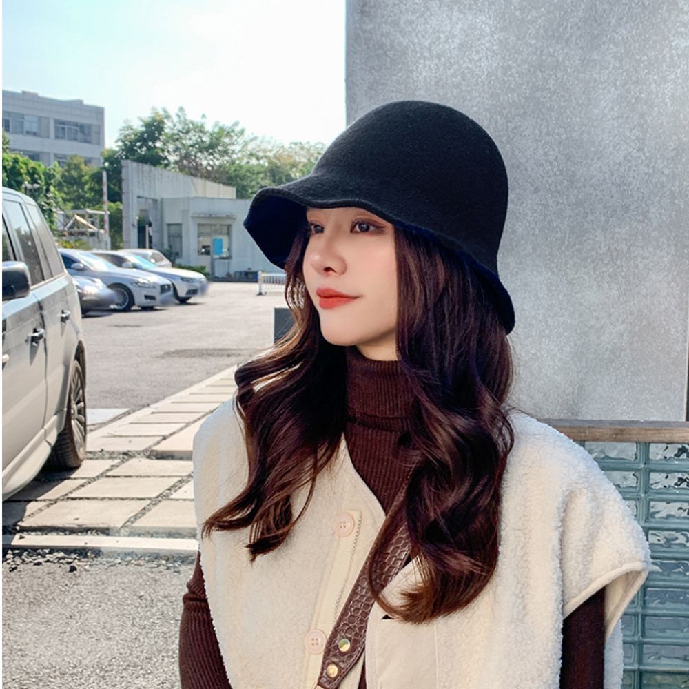 은창 울 벙거지 모자