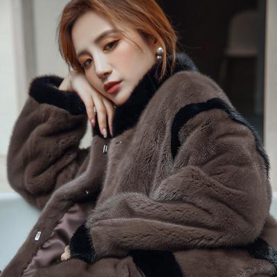 숏 밍크 반코트 년 수입 밍크털 전체 구스다운급 젊은 여자 롱