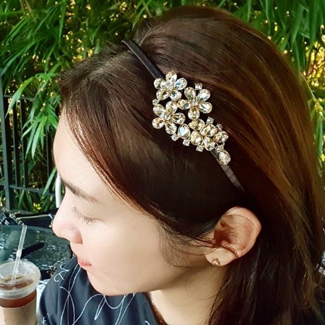 포도꽃 왕스톤 헤어밴드 머리띠 3컬러 H-975