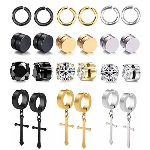 JEWPARK 12 Pairs 316L Stainless Steel Magnetic Earring for Men 68039 - 네이버쇼핑