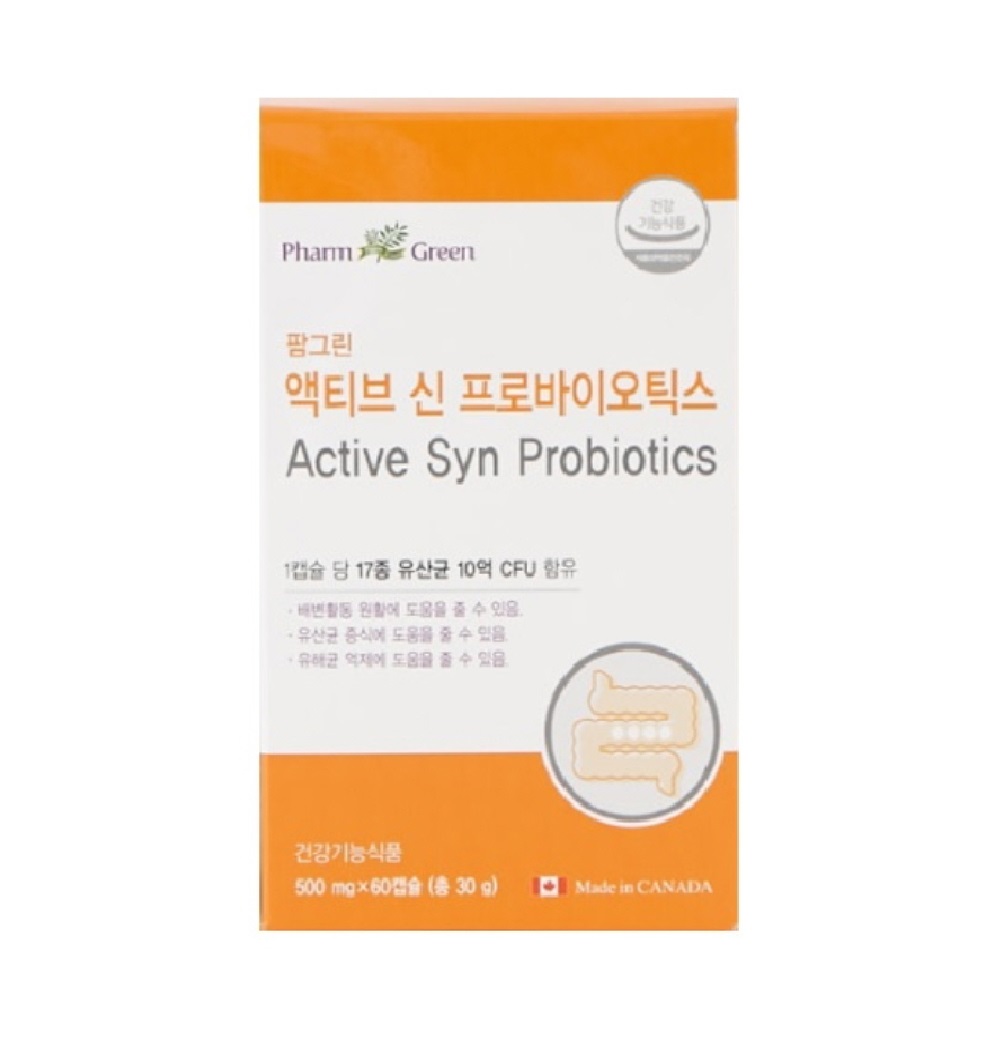 팜그린 액티브 신 프로바이오틱스 500mg x 60캡슐