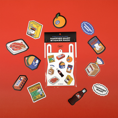 오롤리데이 오롤리데이 HAPPIER MART sticker pack food series
