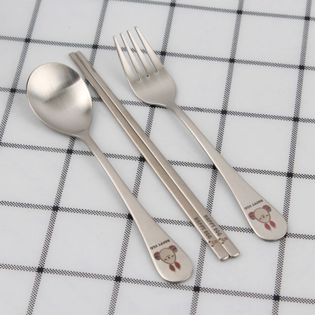 온리원 올스텐 캐릭터 해피 에그 수저 포크 3종 SET