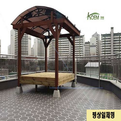 코엠 파고라 야외 펜션 정자 원두막 상 쉼터 그늘막 오두막 캐노피 테라스 휴게실 마호가니 SJP-1