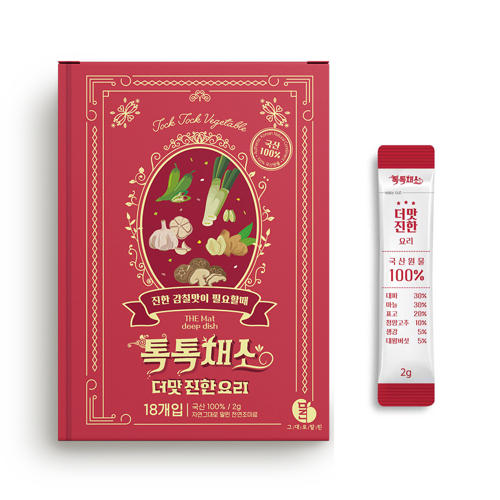 유니온테크 그대로말린 톡톡채소 더맛 진한요리 2g x 18포